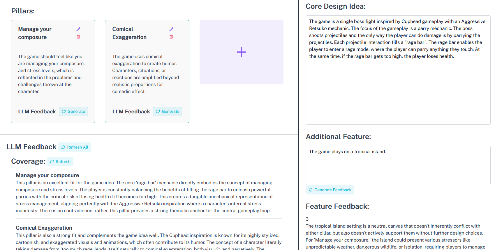 SPINE's interface: design pillars, core concept and model-generated coverage feedback